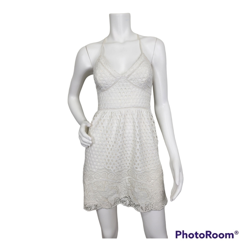 Abercrombie & Fitch Crochet Spaghetti Strap White Dress Size S